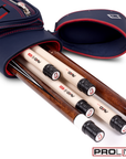 ÉTUI RIGIDE POUR BAGUETTES DE BILLARD CUETEC PRO LINE 2X4 - BLEU MARINE