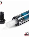 BAGUETTE DE BILLARD CUETEC CYNERGY MARINE ET ARGENT X LAGOON AVEC WRAP EN POLYMÈRE PERFORÉ 12.5MM 19OZ