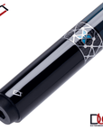 BAGUETTE DE BILLARD CUETEC CYNERGY MARINE ET ARGENT X LAGOON AVEC WRAP EN POLYMÈRE PERFORÉ 12.5MM 19OZ