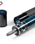 BAGUETTE DE BILLARD CUETEC CYNERGY MARINE ET ARGENT X LAGOON AVEC WRAP EN POLYMÈRE PERFORÉ 12.5MM 19OZ