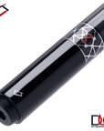BAGUETTE DE BILLARD CUETEC CYNERGY NOIRE ET ARGENT X RAW AVEC WRAP EN POLYMÈRE PERFORÉ 12.5 MM 19 OZ