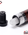 CUETEC CYNERGY TRUEWOOD MAPPA BURL II RED/BLACK FULL-GRAIN LEATHER WRAP 12.5MM 19OZ