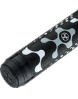 POISON VX BREAK/JUMP CUE WITH VENOM CARBON FIBER SHAFT - BLACK/GREY - TRI-COLOR GTX PATTERN WRAP 13MM 19OZ