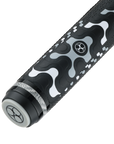 POISON VX BREAK/JUMP CUE WITH VENOM CARBON FIBER SHAFT - GREY/BLACK - TRI-COLOR GTX PATTERN WRAP 13MM 19OZ