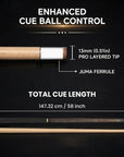 BALABUSHKA BREAK/JUMP CUE GBJBK-2 NO WRAP BLACK/WOOD 13MM 19OZ