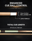 BALABUSHKA POOL CUE GB1 WHITE/BROWN LINEN WRAP 13MM 19OZ