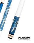BAGUETTE DE BILLARD PEARSON PK SERIES - FLÈCHE EN CARBONE BLEUE AVEC POIGNÉE BLANCHE 11.8MM 19OZ