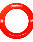 Red dartboard surround with the Winmau logo and the slogan 'The Force Behind Darts' printed in white.