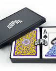 COPAG NEOTERIC PLASTIC POKER CARDS DOUBLE DECK SET JUMBO 1546 VIOLET AND BLUE AND YELLOW