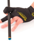 PREDATOR SECOND SKIN BLACK/YELLOW BILLIARD GLOVE - LEFT HAND