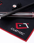 SERVIETTE DE BILLARD EN MICROFIBRE CUETEC - ROUGE ET NOIR