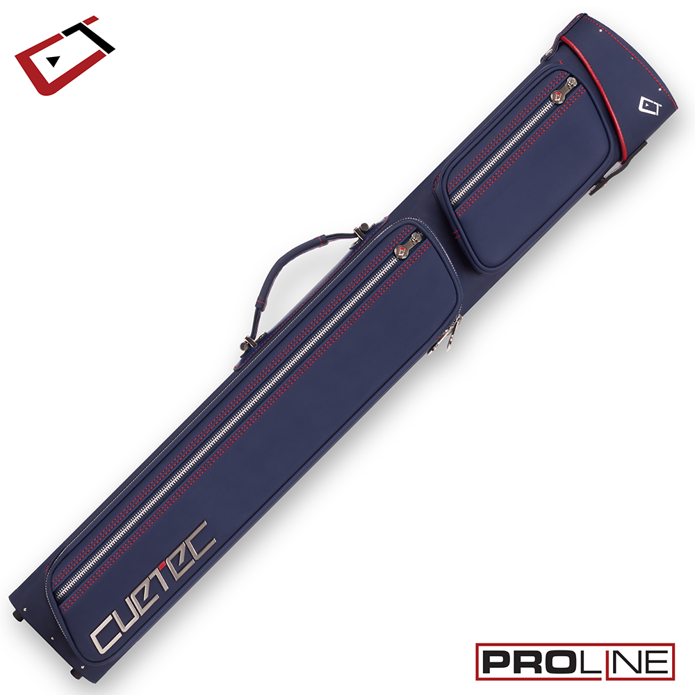 ÉTUI RIGIDE POUR BAGUETTES DE BILLARD CUETEC PRO LINE 2X4 - BLEU MARINE