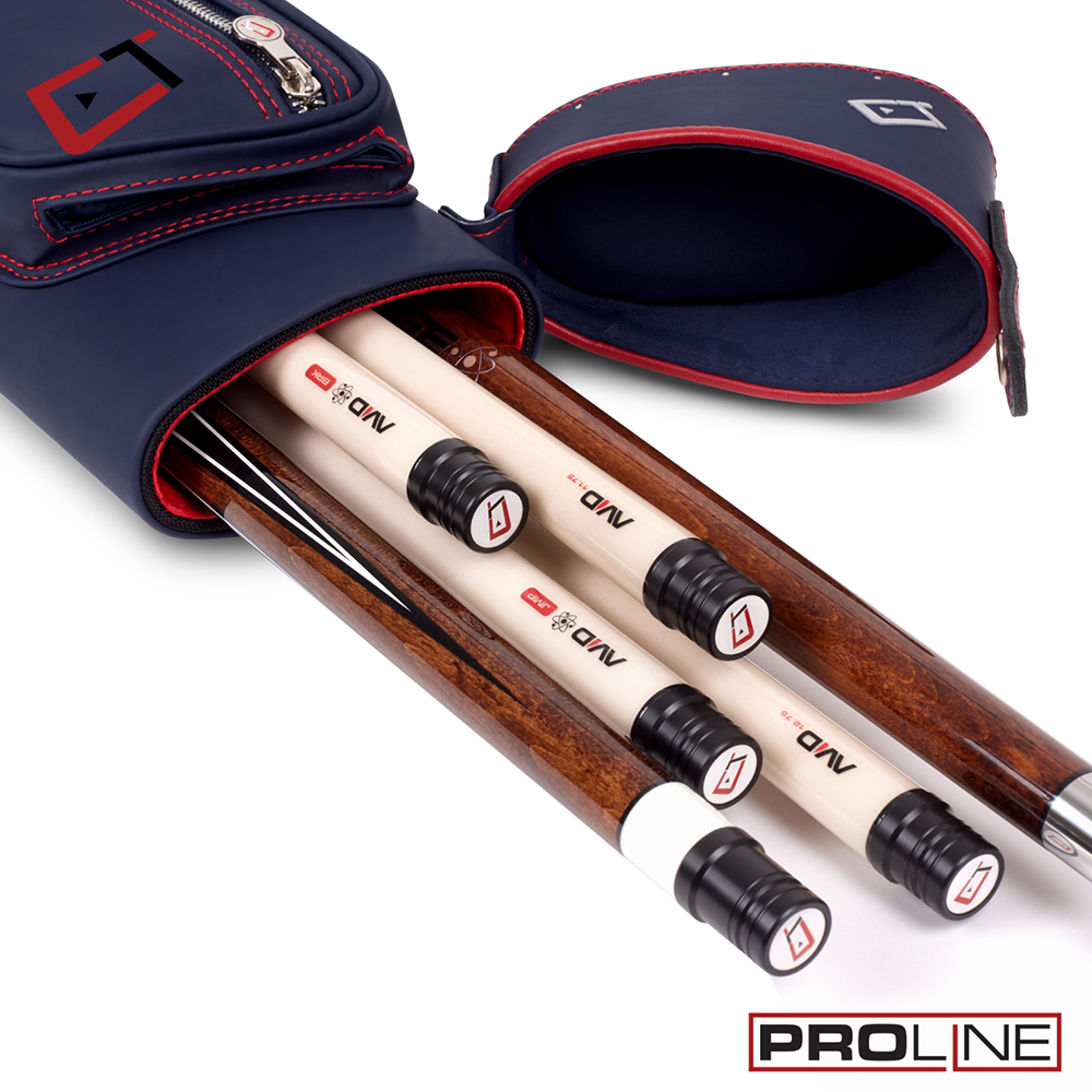 ÉTUI RIGIDE POUR BAGUETTES DE BILLARD CUETEC PRO LINE 2X4 - BLEU MARINE