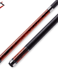 CUETEC CYNERGY TRUEWOOD MAPPA BURL II RED/BLACK FULL-GRAIN LEATHER WRAP 12.5MM 19OZ