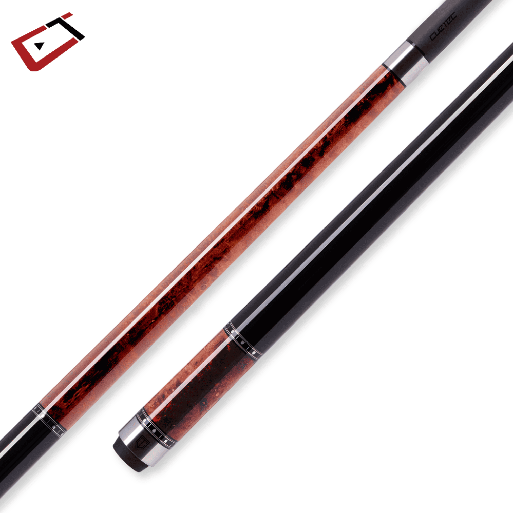Baguette de billard Cuetec Cynergy Truewood Mappa Burl II, rouge et noir, sans grip, 11,8 mm, 19 oz