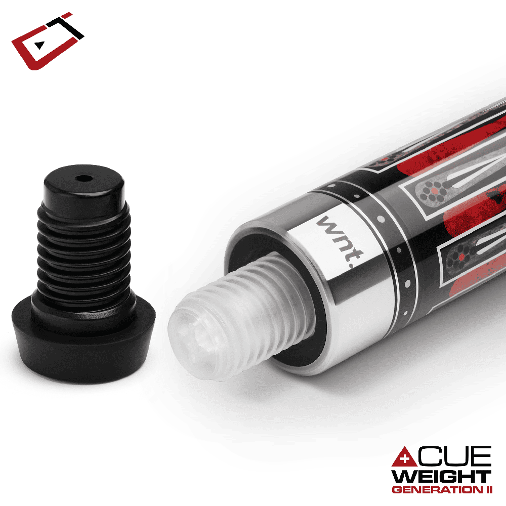 CUETEC CYNERGY NINEBALL SERIES INK BLACK FULL-GRAIN LEATHER WRAP 11.8MM 19OZ