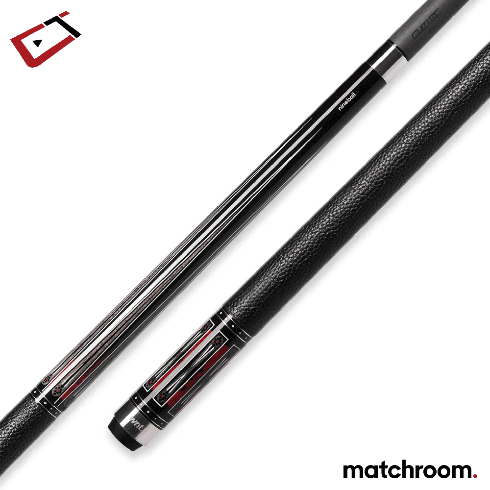 CUETEC CYNERGY NINEBALL SERIES INK BLACK FULL-GRAIN LEATHER WRAP 11.8MM 19OZ
