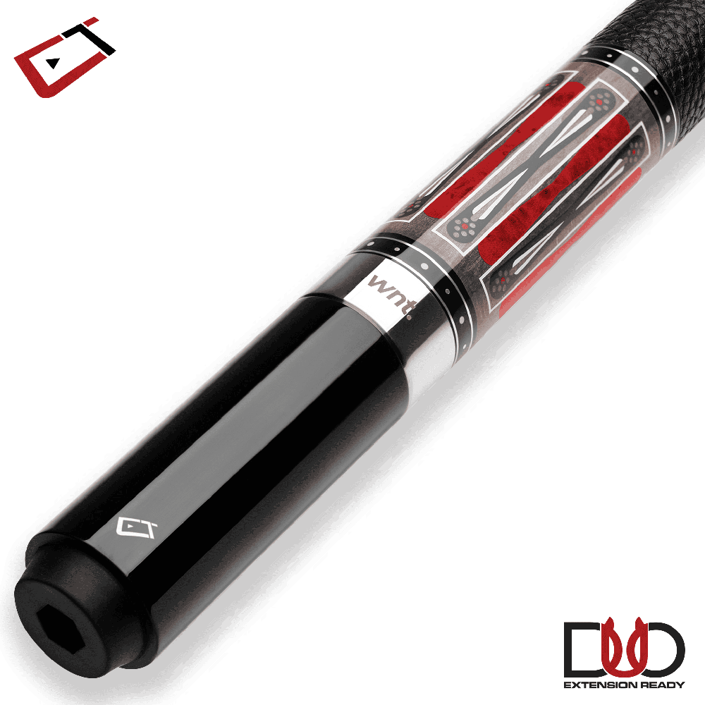 Baguette de billard Cuetec Cynergy Nineball Series, gris requin (Shark Gray Stain), grip en cuir pleine fleur, 11,8 mm, 19 oz