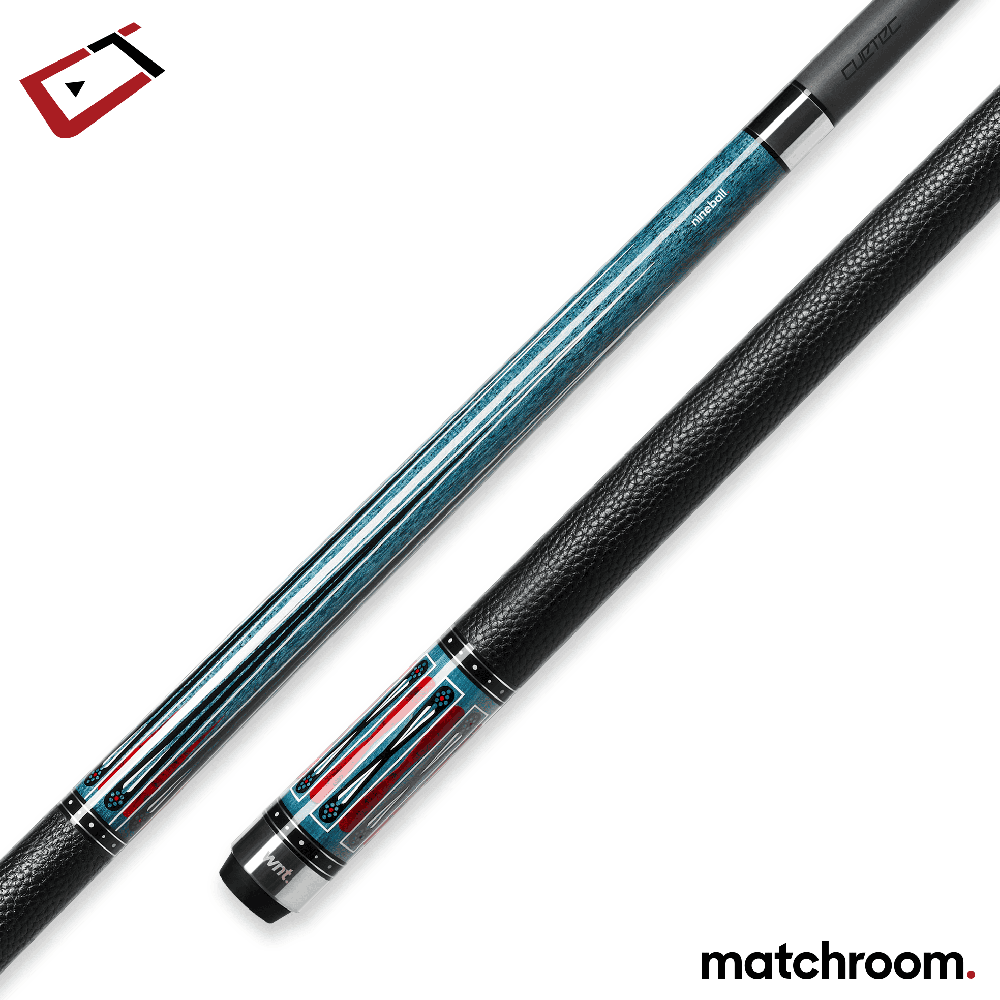 BAGUETTE DE BILLARD CUETEC CYNERGY NINEBALL SERIES - BLEU INDIGO - GRIP EN CUIR PLEINE FLEUR - 12,5 MM - 19 OZ