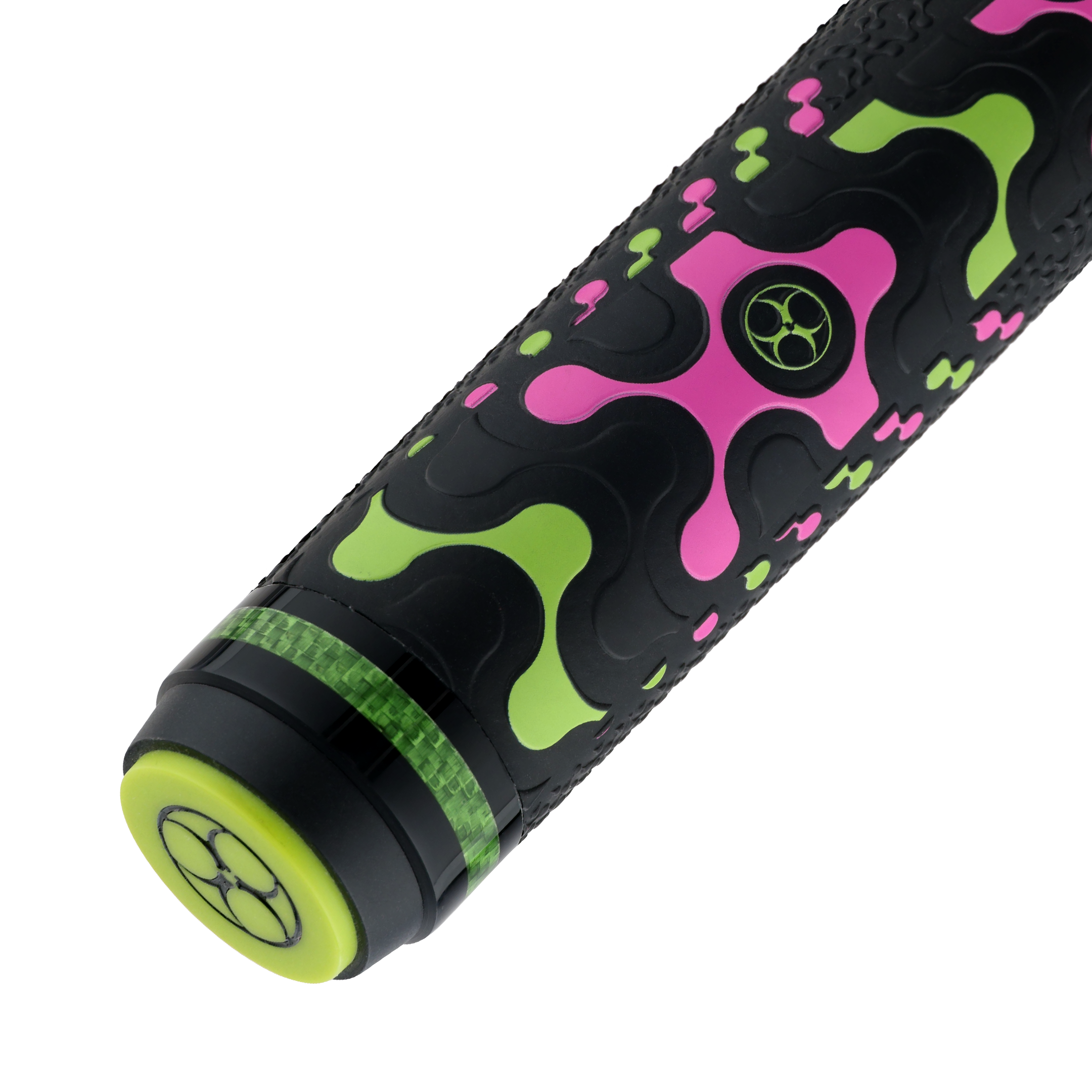 POISON VX BREAK CUE WITH VENOM CARBON FIBER SHAFT - GREEN/PINK - TRICOLOR PATTERN WRAP 13MM 19OZ