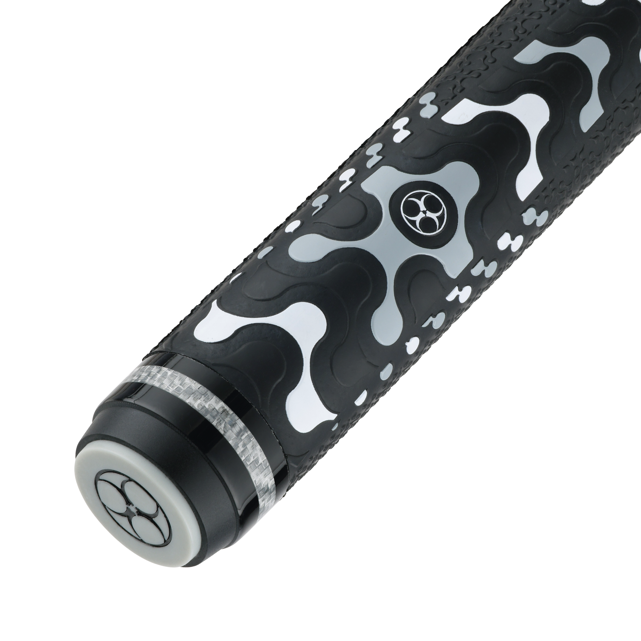 POISON VX BREAK/JUMP CUE WITH VENOM CARBON FIBER SHAFT - GREY/BLACK - TRI-COLOR GTX PATTERN WRAP 13MM 19OZ