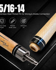 BALABUSHKA POOL CUE GB23  WHITE/WOOD - GREEN LINEN WRAP 13MM 19OZ