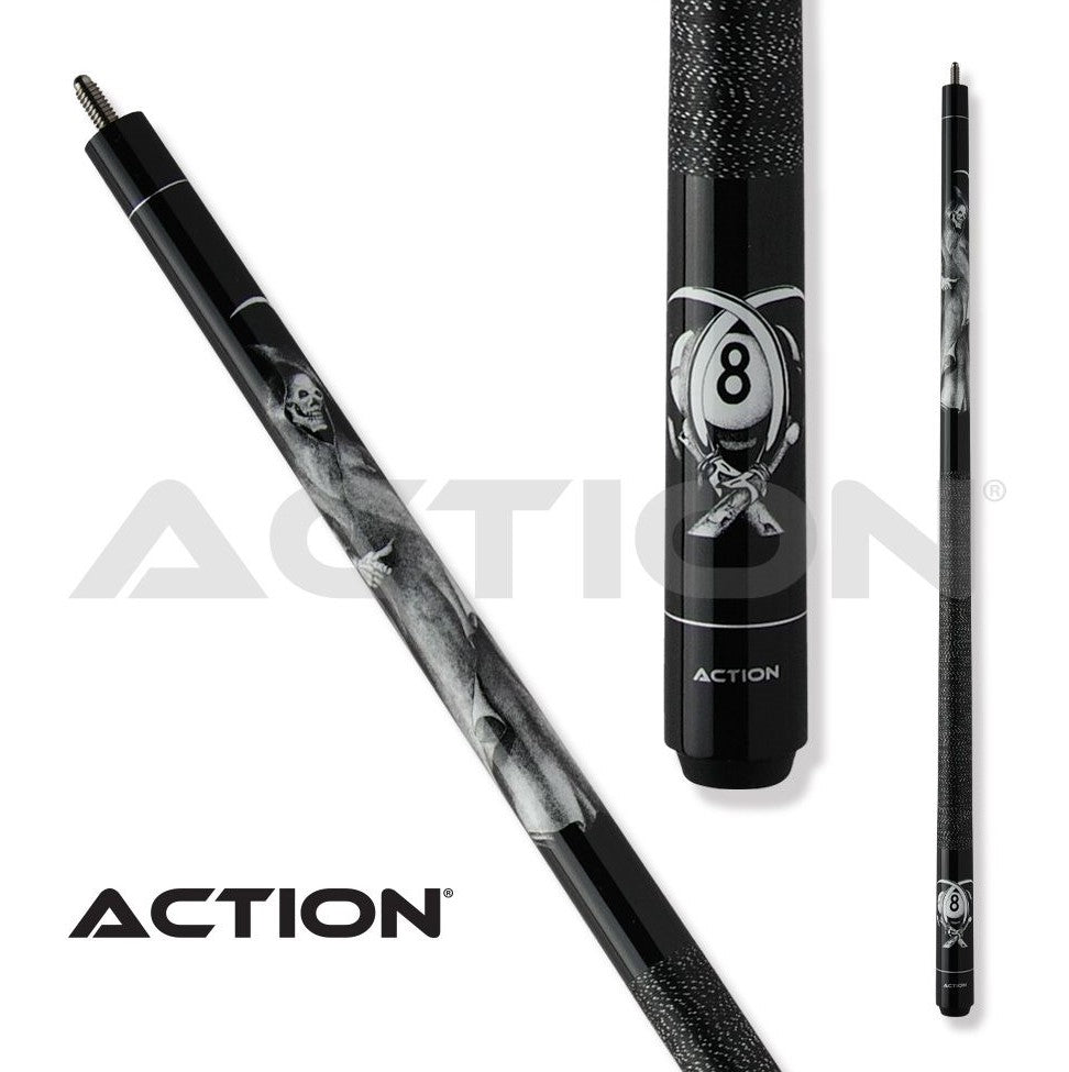 ACTION ADVENTURE POOL CUE ADV101 BLACK REAPER 19OZ 13MM