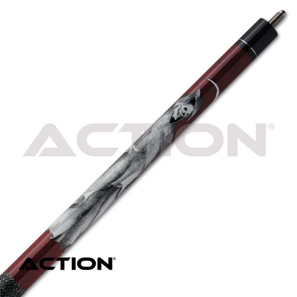 ACTION ADVENTURE POOL CUE ADV102 BURGUNDY REAPER 19OZ 13MM