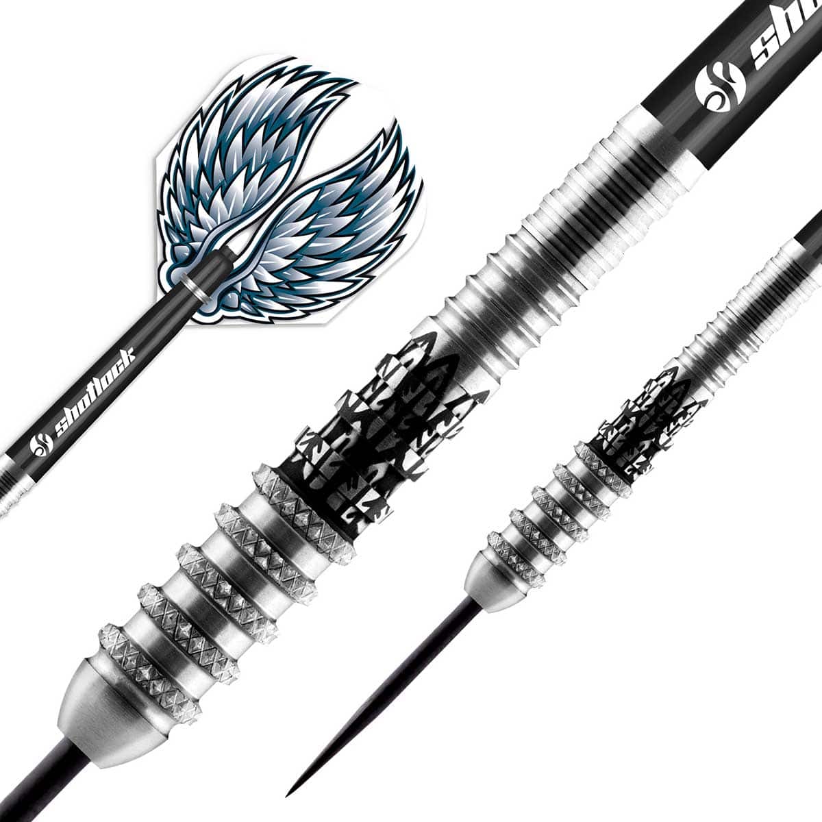SHOT BIRDS OF PREY KITE STEEL TIP DART SET - 80% TUNGSTEN BARRELS