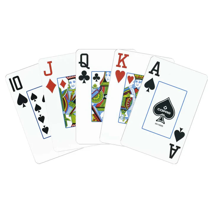 COPAG JEU DE CARTES BRIDGE EN PLASTIQUE MODÈLE 1546 JUMBO ROUGE ET BLEU