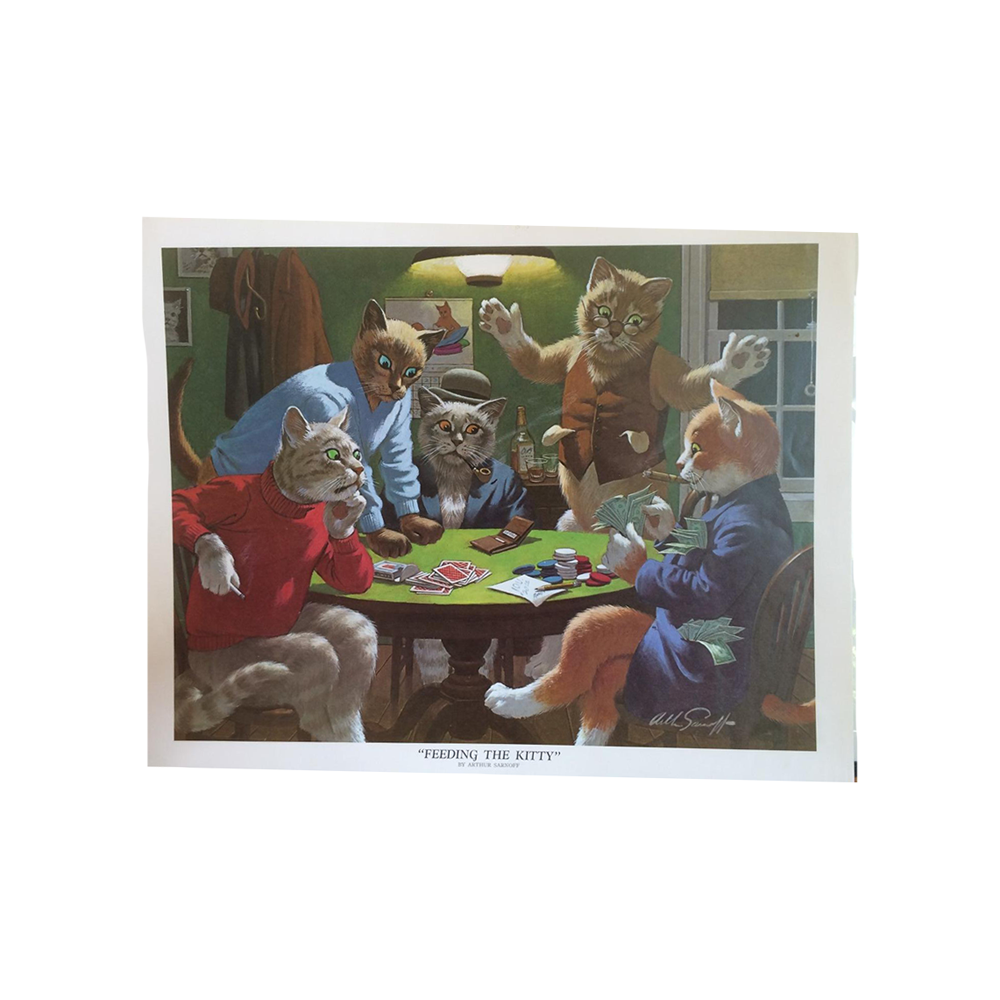 "FEEDING THE KITTY" BY ARTHUR SARNOFF POSTER - LIMITED EDITION