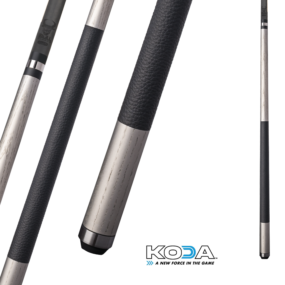 KODA SPORT POOL CUE LD3C2 SHAFT CARBONE BLACK AND SILVER LEATHER WRAP 12.25MM 19OZ