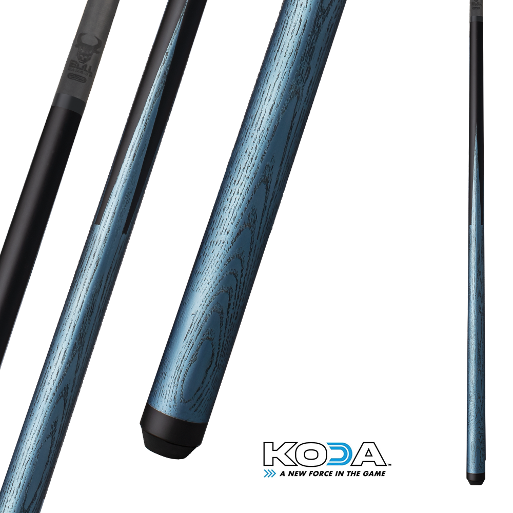 KODA SPORT SNEAKY PETE POOL CUE LD7 REV. SHAFT CARBON BLUE AND BLACK NO WRAP 11.75MM 19OZ