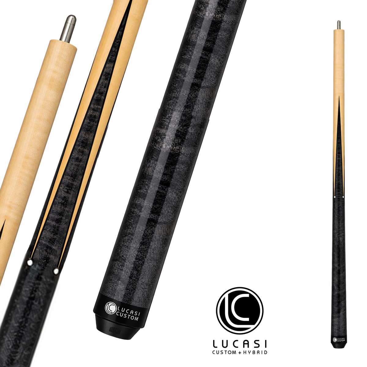 LUCASI SNEAKY PETE POOL CUE CUSTOM GREY MAPLE UNI-LOC NO WRAP - 12.75MM 19OZ
