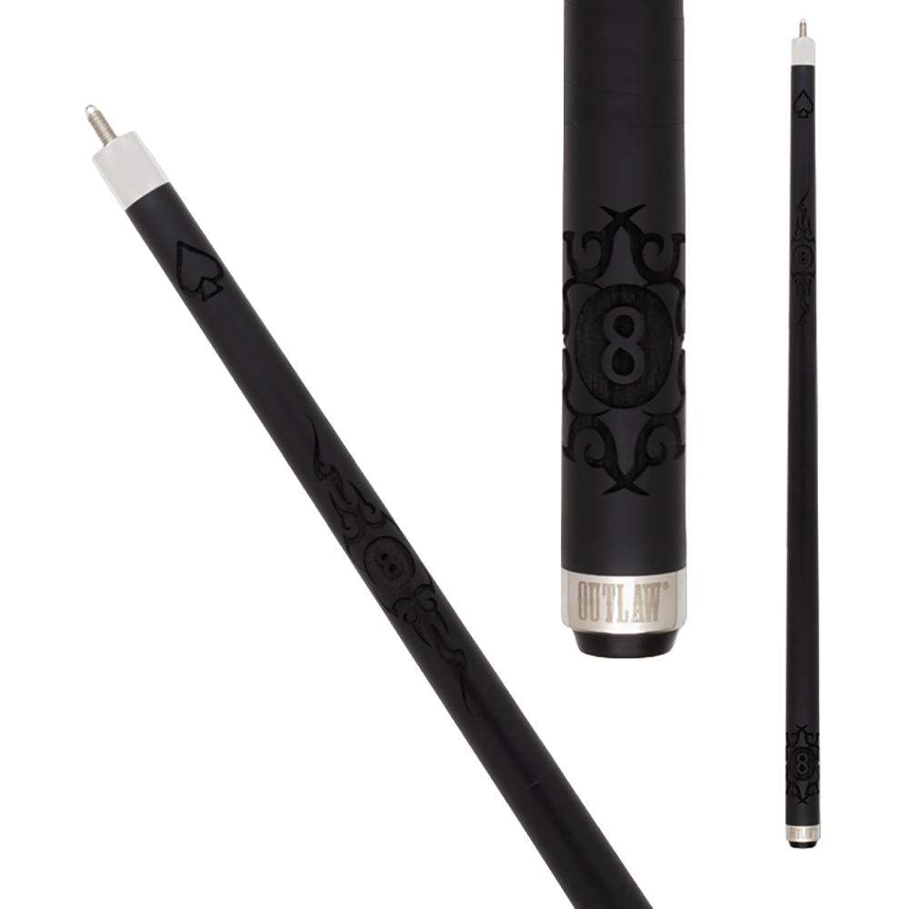BAGUETTE DE BILLARD OUTLAW OL63 MIDNIGHT SERIES - GRIP EN CUIR NOIR - 13 MM