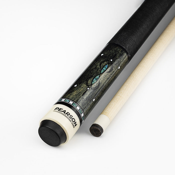 PEARSON POOL CUE ENCORE SERIES - CARBON SHAFT IRISH LINEN WRAP GREY 12.5MM