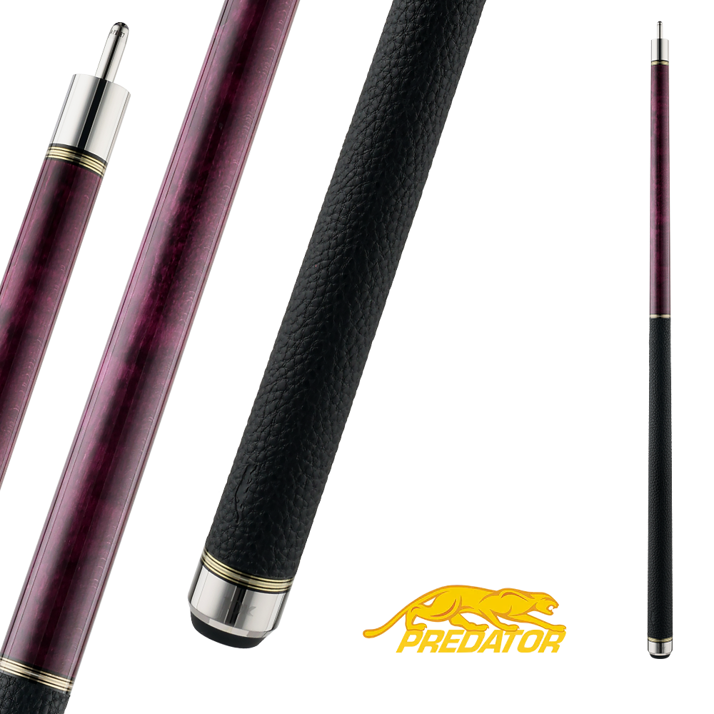 MANCHE PREDATOR 10K ÉRABLE FRISÉ TEINTÉ VIOLET FONCÉ UNI-LOC GRIP EN CUIR DE LUXE (FLÈCHE NON-INCLUSE) - ÉDITION LIMITÉE