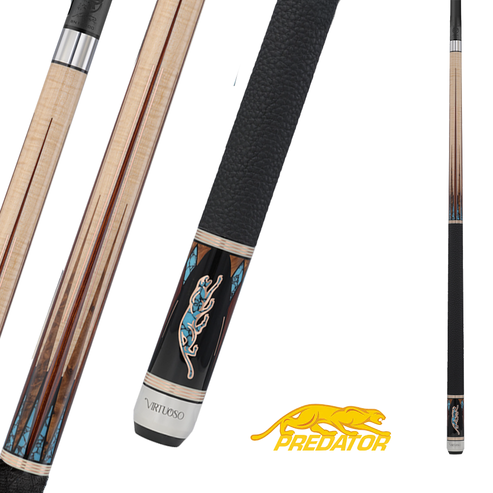 PREDATOR BUTT VIRTUOSO UNI-LOC LEATHER LUX WRAP MAPLE/TURQUOISE (SHAFT NOT INCLUDED) - LIMTED EDITION