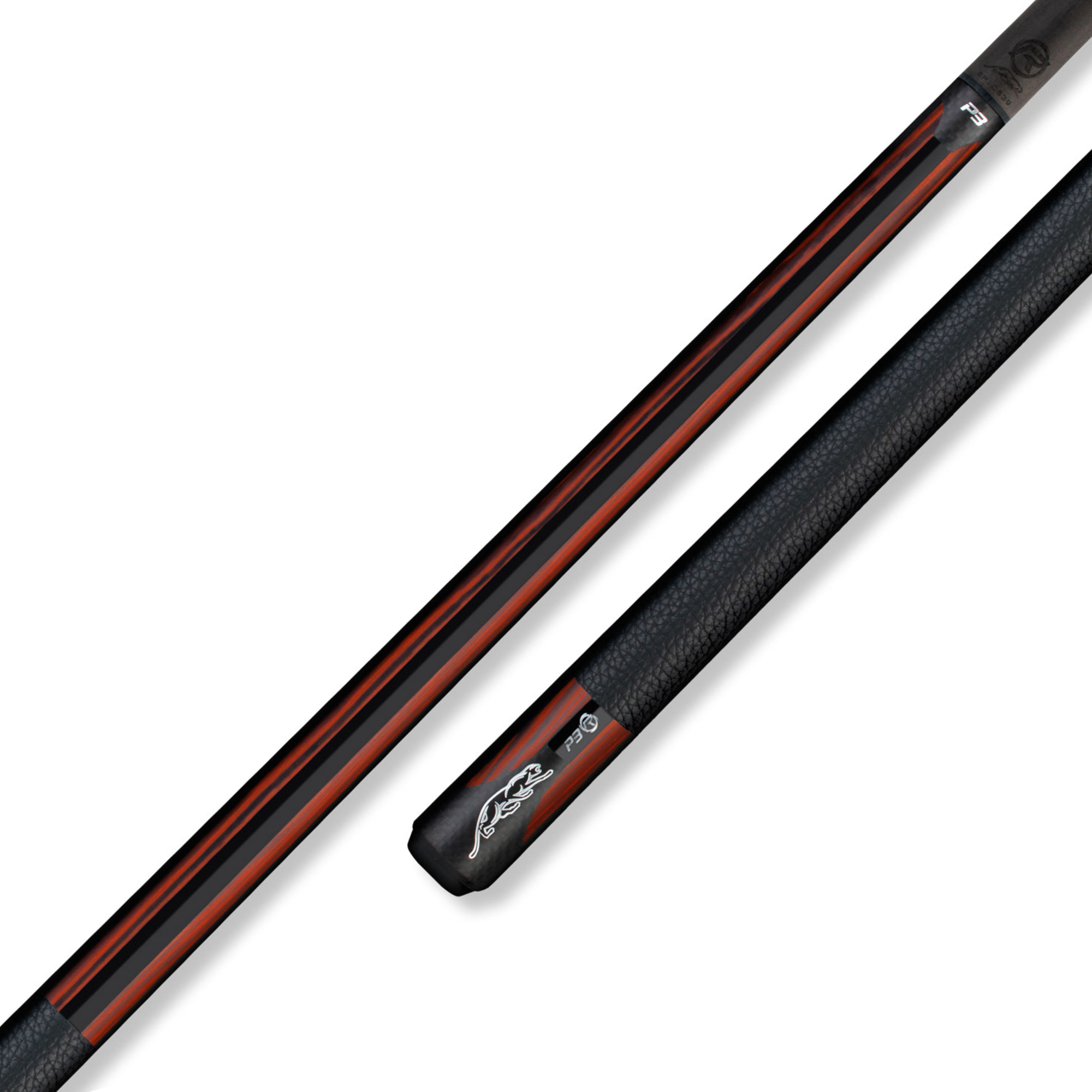 PREDATOR P3 REVO RED TIGER POOL CUE WITH LUXE LEATHER WRAP (SHAFT NOT INCLUDED)