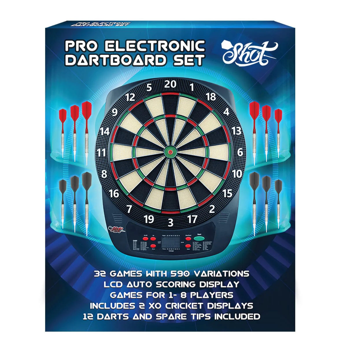 SHOT PRO ELECTRONIC DARTBOARD SET