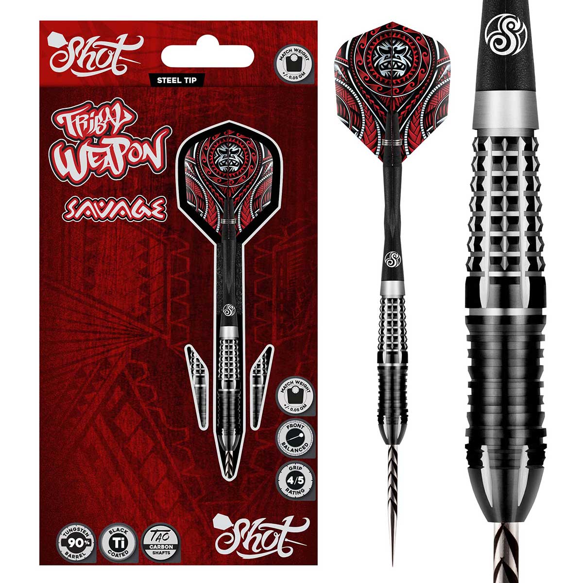 FLÉCHETTES SHOT TRIBAL WEAPON SAVAGE POINTE D'ACIER - BARREAUX EN TUNGSTÈNE À 90%