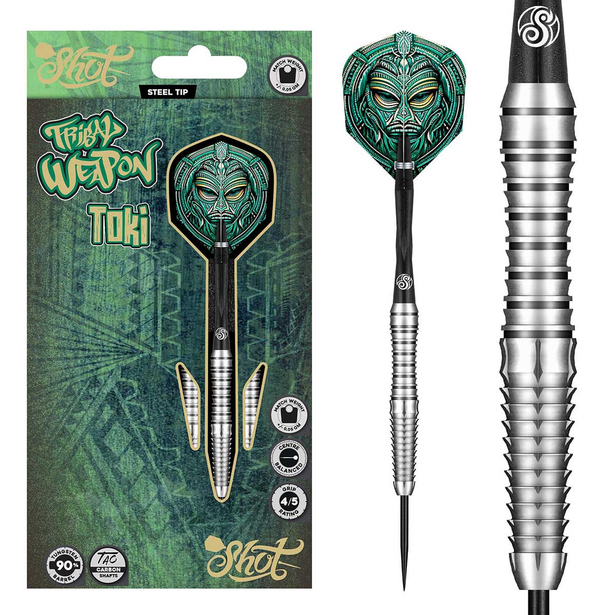 FLÉCHETTES SHOT TRIBAL WEAPON TOKI POINTE D'ACIER - BARREAUX EN TUNGSTÈNE À 90%