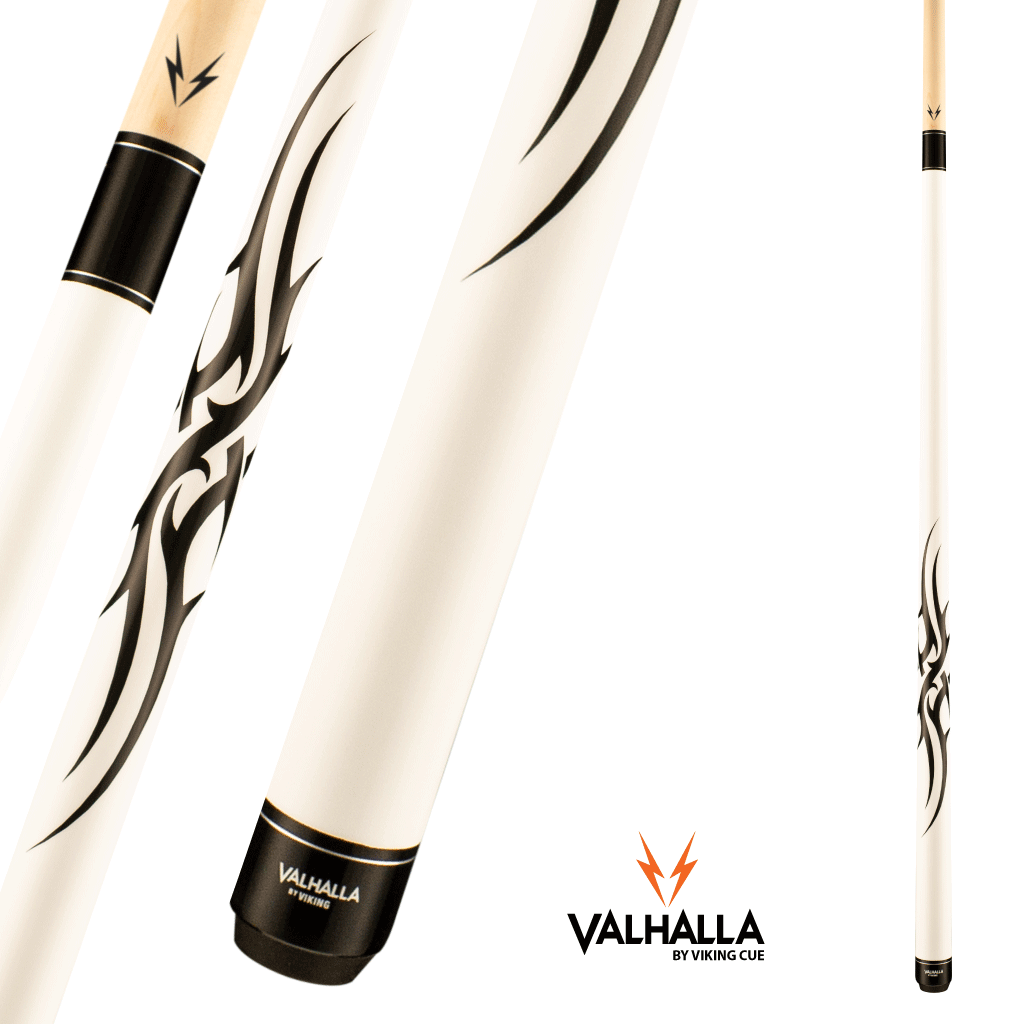 VIKING VALHALLA VA203 WHITE/BLACK PATTERN POOL CUE 13MM 19OZ