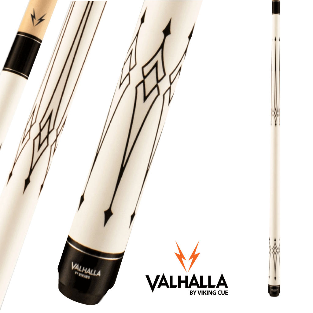 VIKING VALHALLA VA221 19OZ WHITE WITH BLACK PATTERN POOL CUE