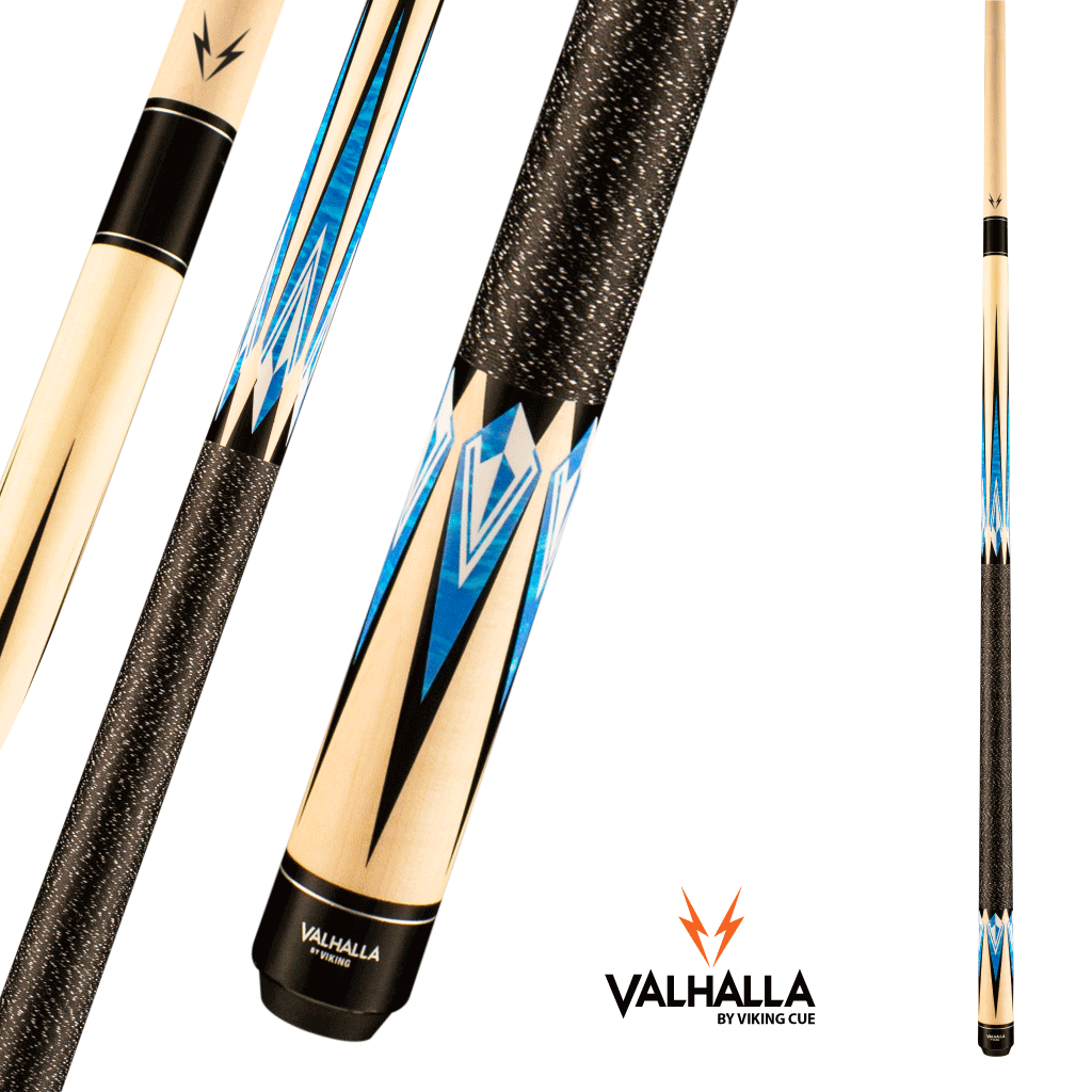 VIKING VALHALLA VA471 POINT BLUE AND BLACK POOL CUE 13MM 19OZ