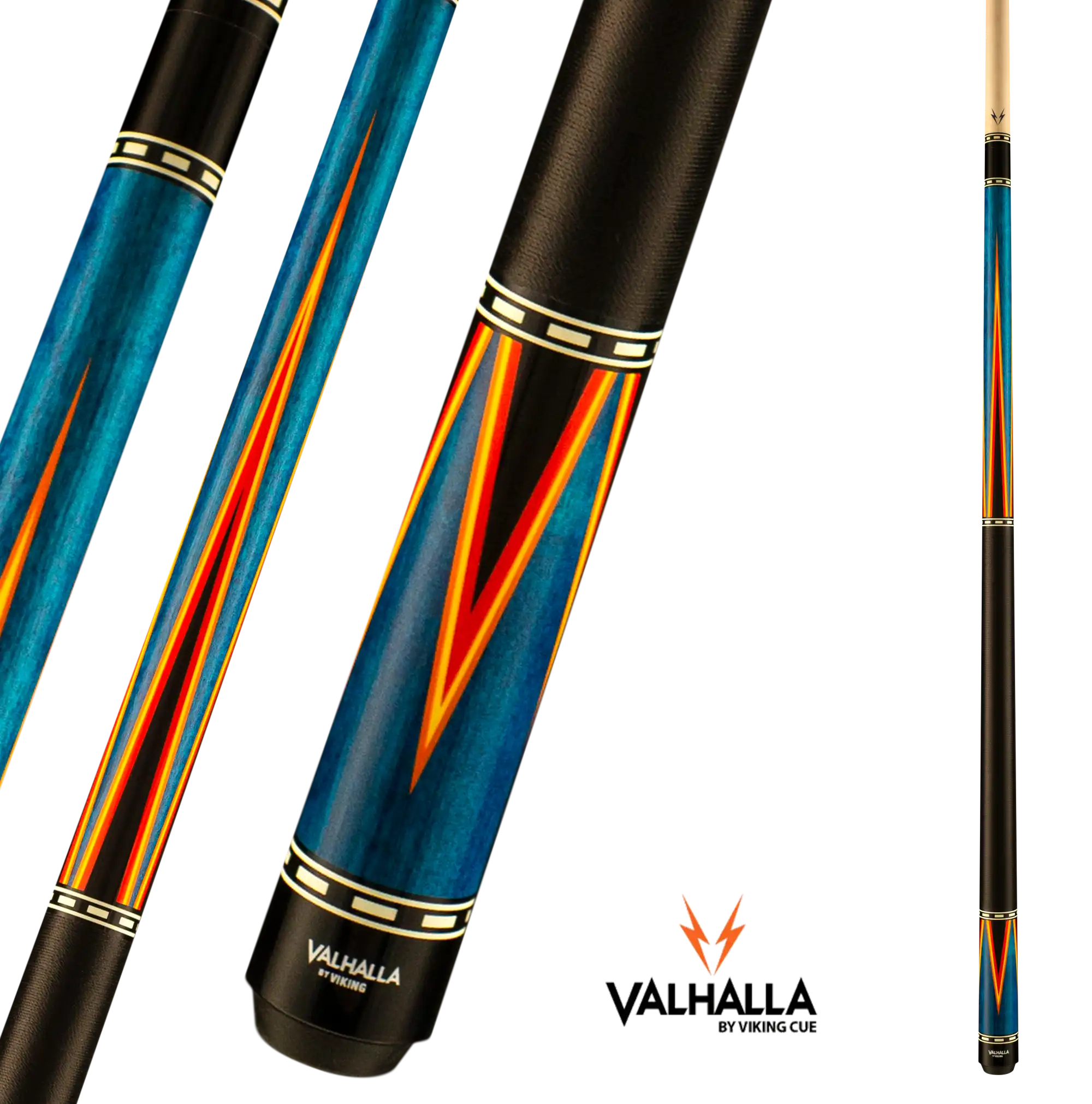 VIKING VALHALLA VA486 POOL CUE RED AND BLUE LINEN WRAP 13MM 19OZ