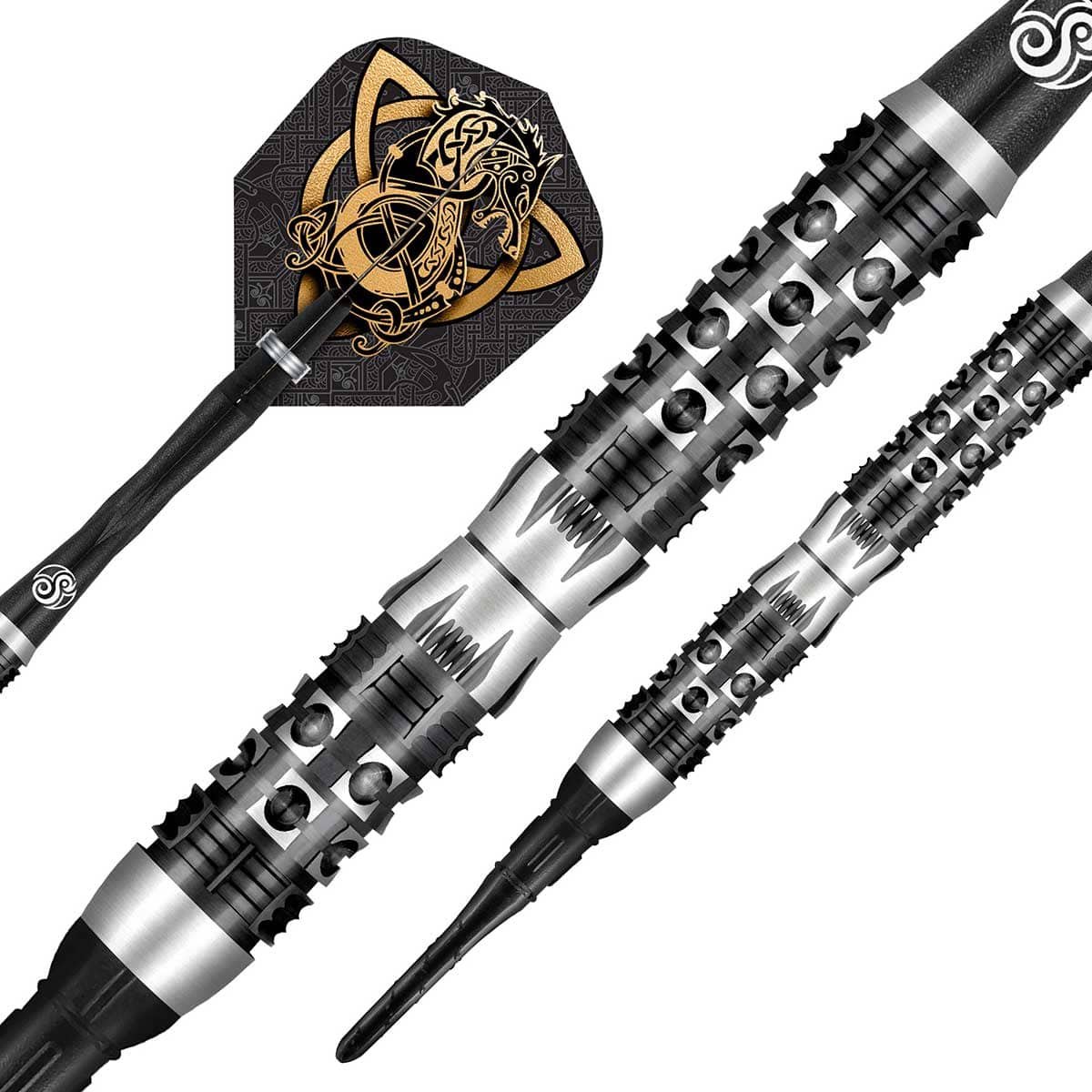 SHOT VIKING WOLF SOFT TIP DART SET - 90% TUNGSTEN BARRELS