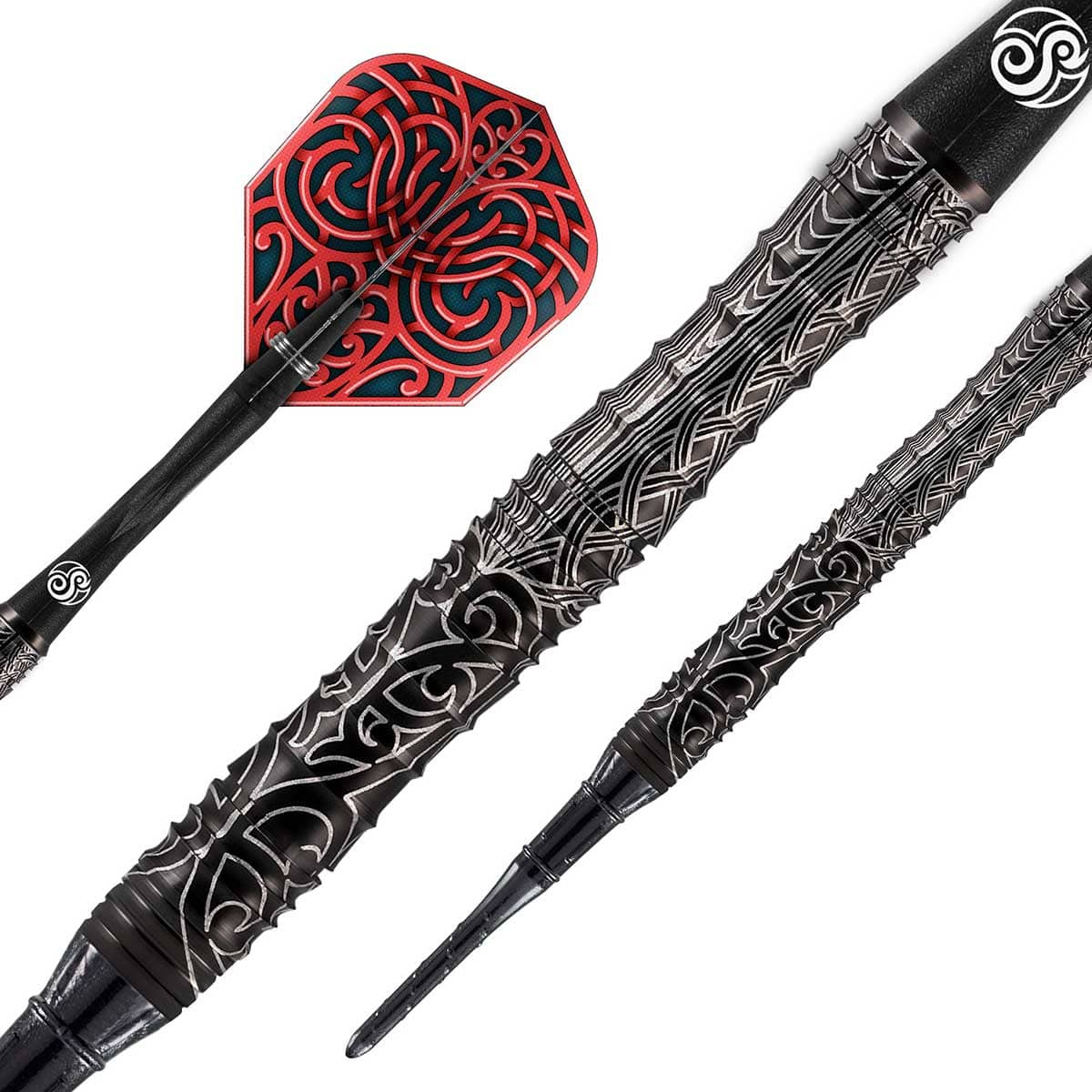 SHOT WARRIOR KAPENE SOFT TIP DART SET - 90% TUNGSTEN BARRELS