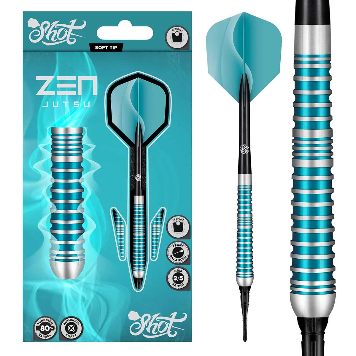 FLÉCHETTES SHOT ZEN JUTSU POINTE SOUPLE - BARREAUX EN TUNGSTÈNE À 80%