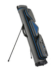 LUCASI RIVAL HARD CUE CASE GREY AND BLUE 4B 8S WITH STAND